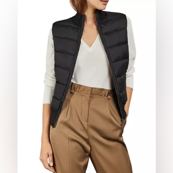Ted Baker Lydia Combo Puffer Vest Jacket Black Size 4 - Picture 1 of 7